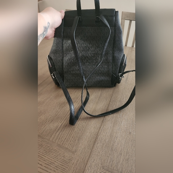 Michael Kors Abbey Canvas Leather Backpack - Picture 8 of 11